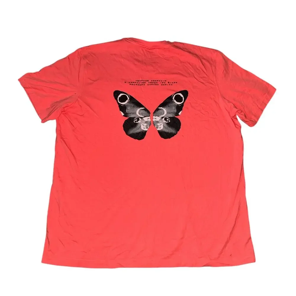 Adidas Original Adventure Boston Marathon Butterfly Pocket Tee Coral XL New